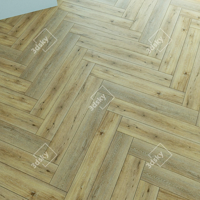 Natural Wood Parquet Flooring 3D model image 1