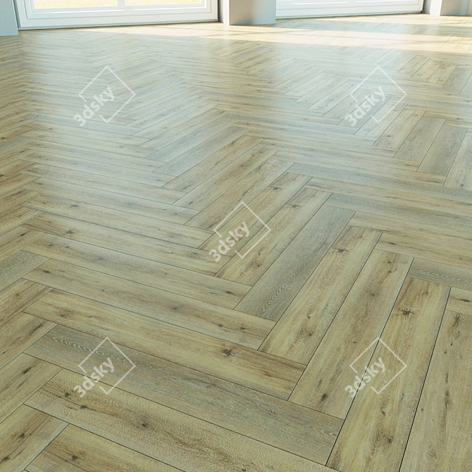 Natural Wood Parquet Flooring 3D model image 2