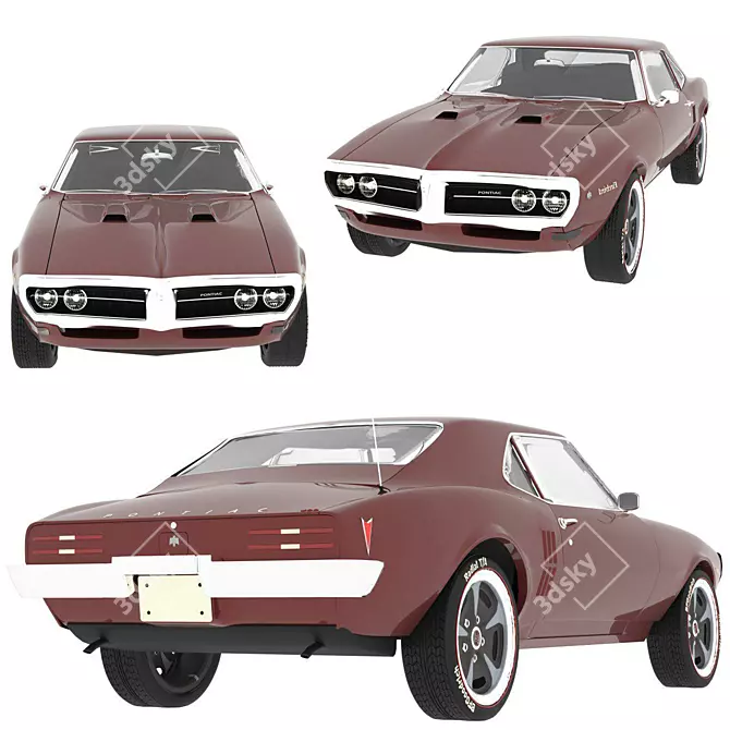 Vintage Pontiac Firebird (1958) 3D model image 1