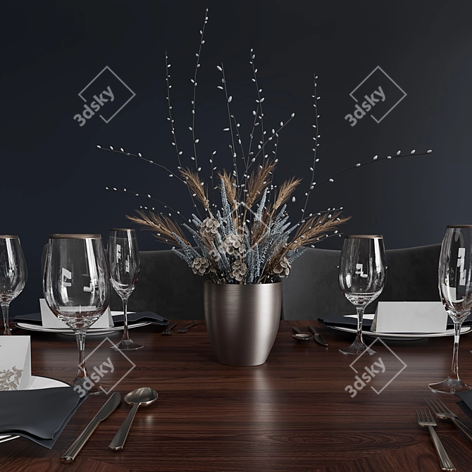 Bamax Slash Dining Set - Stylish and Functional 3D model image 2