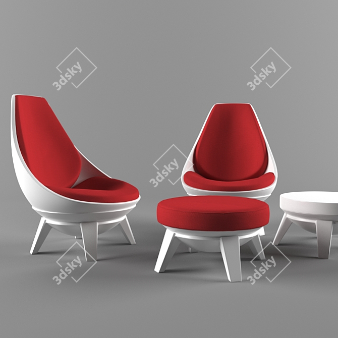 Modern Armchair | FBX & OBJ Files 3D model image 2