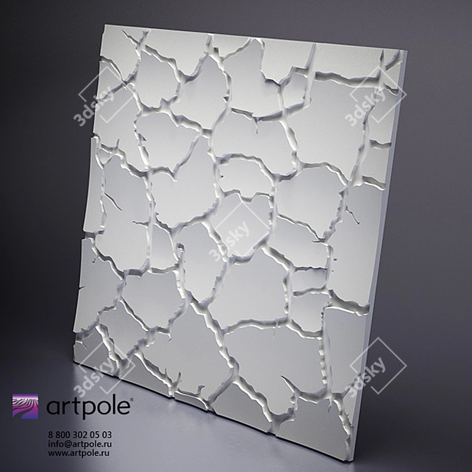 Sahara Plaster 3D Panel: Artistic Innovation 3D model image 1