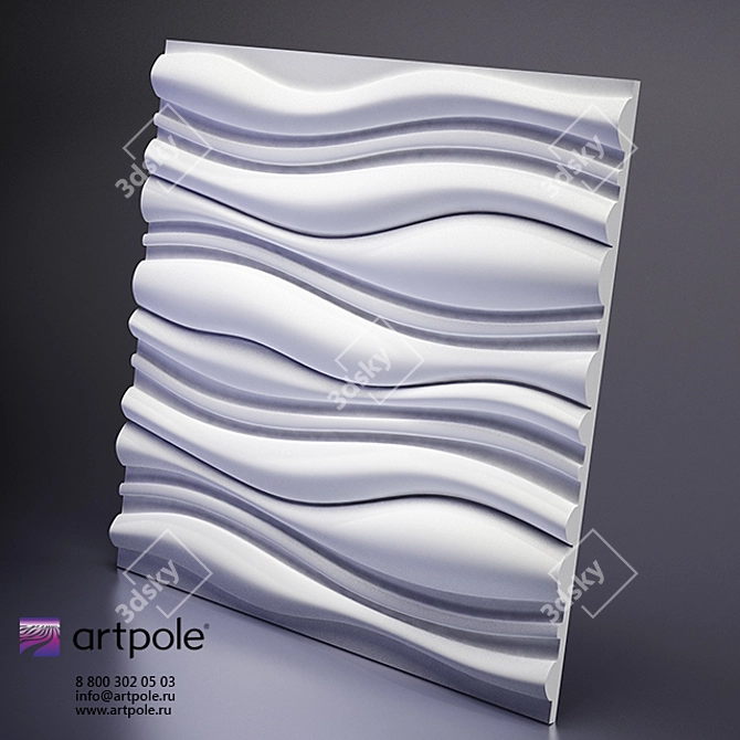 Plaster Force 3D Panel: Stunning Gypsum Art 3D model image 1