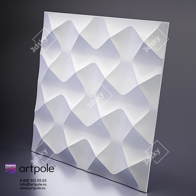 Title: Aura 3D Plaster Panel: Elevate Your Space 3D model image 1