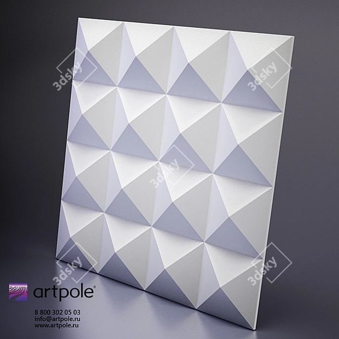 3D Plaster Panel with Zoom Effect 3D model image 1