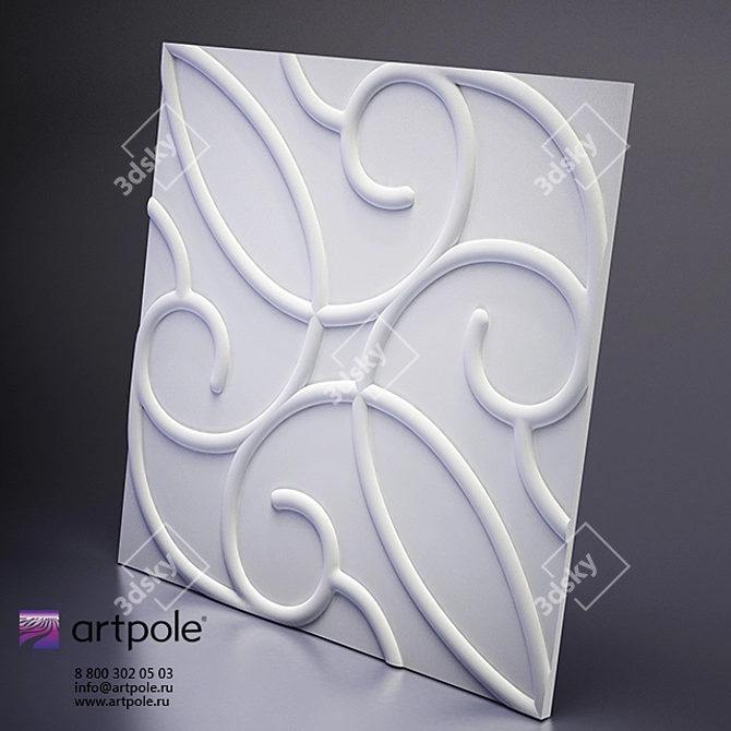 Zafira Plaster 3D Panel: Exquisite Design, Superior Quality! 3D model image 1