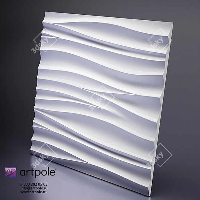 Elegant 3D Silk Panel: Artpole 3D model image 2