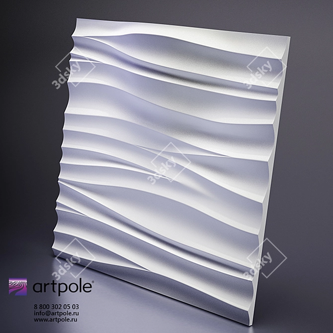 Elegant 3D Silk Panel: Artpole 3D model image 3