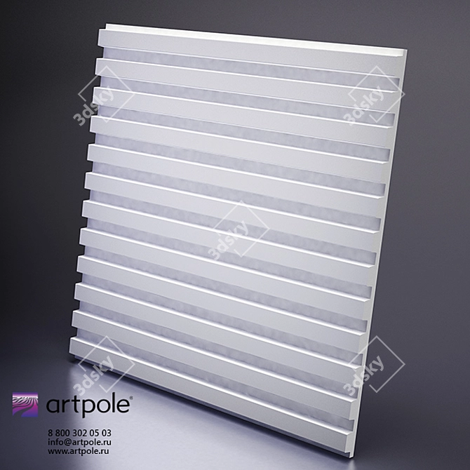 Elegant 3D Paraline Plaster Panel 3D model image 1