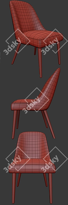 Modern Zuma Pumice Accent Chair 3D model image 3