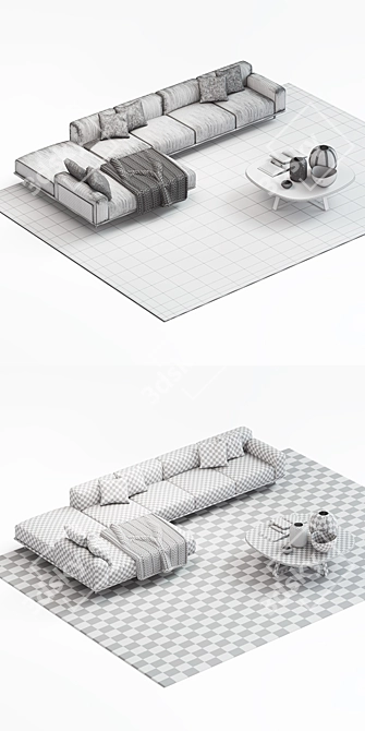 Meridiani Timothy Kuoio Sofa 3D model image 3