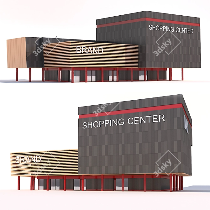 Modern Shopping Center 3D model image 1