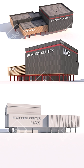 Modern Shopping Center 3D model image 2