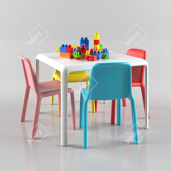 Snow 303 Jr. Chair & Table Set 3D model image 1