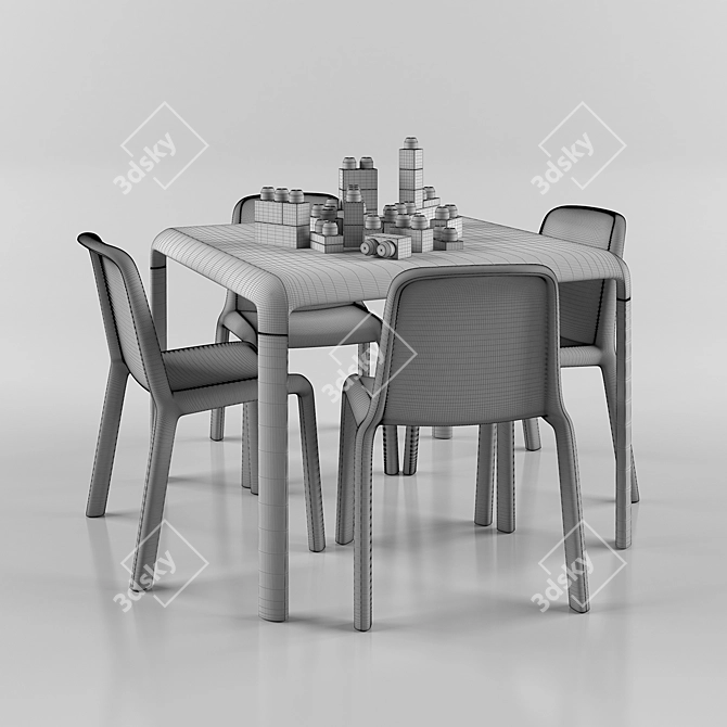 Snow 303 Jr. Chair & Table Set 3D model image 2