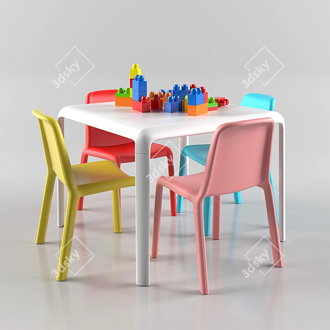 Snow 303 Jr. Chair & Table Set 3D model image 3