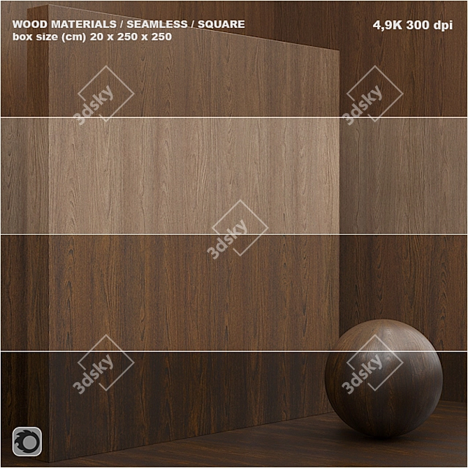 Seamless Wood Veneer Set - 36 Pieces 3D model image 1