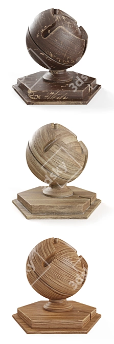 Wooden Marvels: Seamless Textured Shaders 3D model image 2