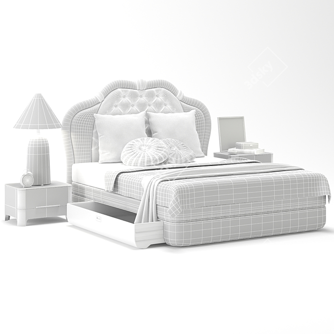 Elegant Gioconda Bed 3D model image 3