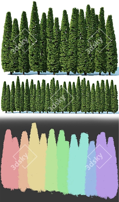 Thuya Occidentalis Hedge: Privacy Perfected 3D model image 2