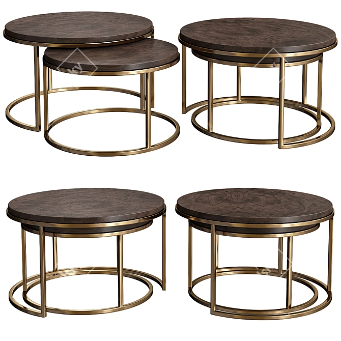 Spacious Round Accent Table 3D model image 1