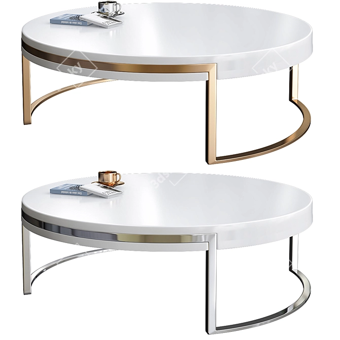 Sleek Ross Coffee Table | High Gloss Finish 3D model image 1