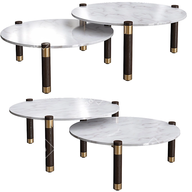 Elegant Nova Coffee Table Set 3D model image 1