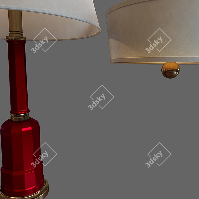 French Glass Lamp: Elegant and Timeless 3D model image 2