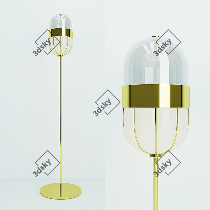 Innovative Murano Glass Floor Lamp 3D model image 1