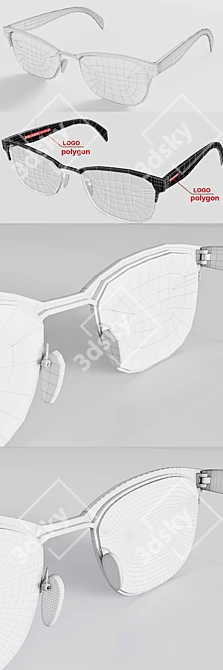 Title: Prada Designer Glasses 3D model image 3