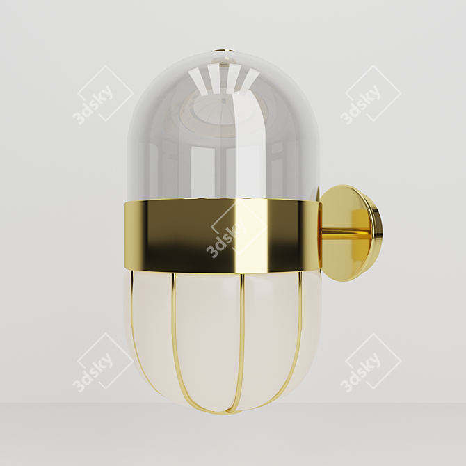 Smoked Pill Glass Wall Lamp 3D model image 1