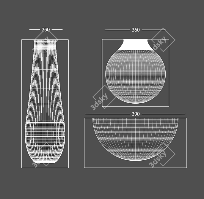 Decorative Vases with Bonus Balls 3D model image 2