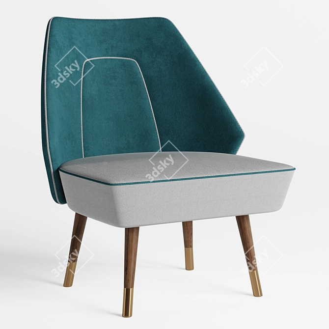 Elegant Deux Lounge Chair 3D model image 1