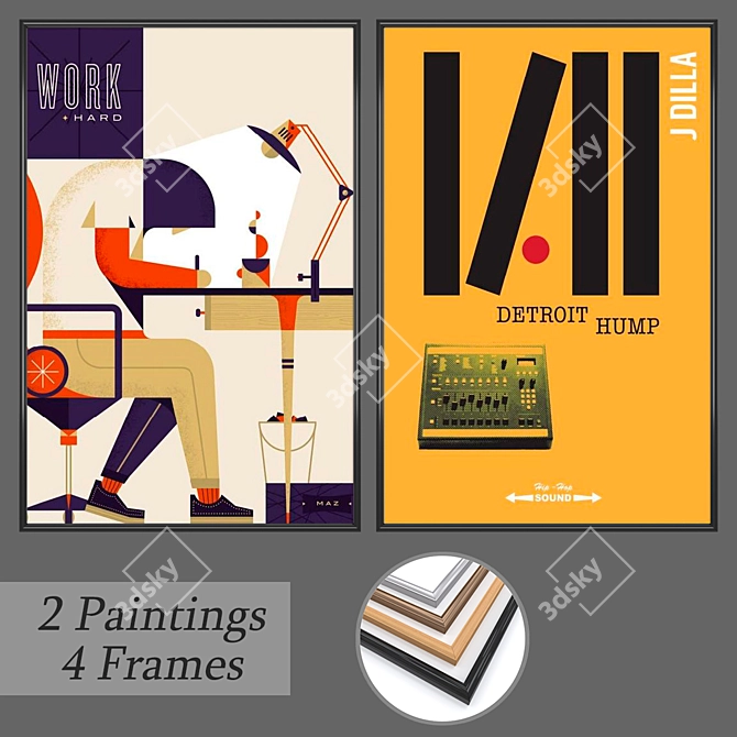 Artistic Wall Decor Set 3D model image 1