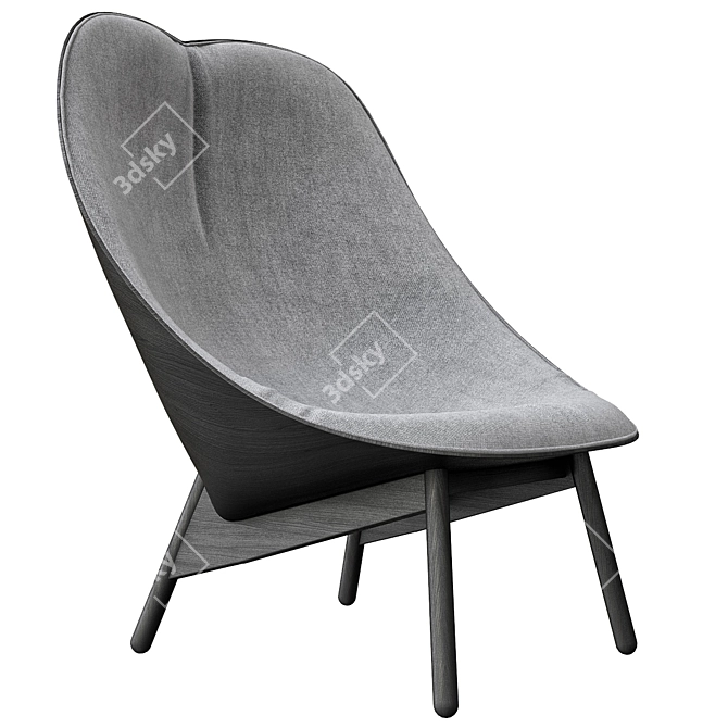 Modern Japanese-inspired Armchair: UCHIWA 3D model image 1