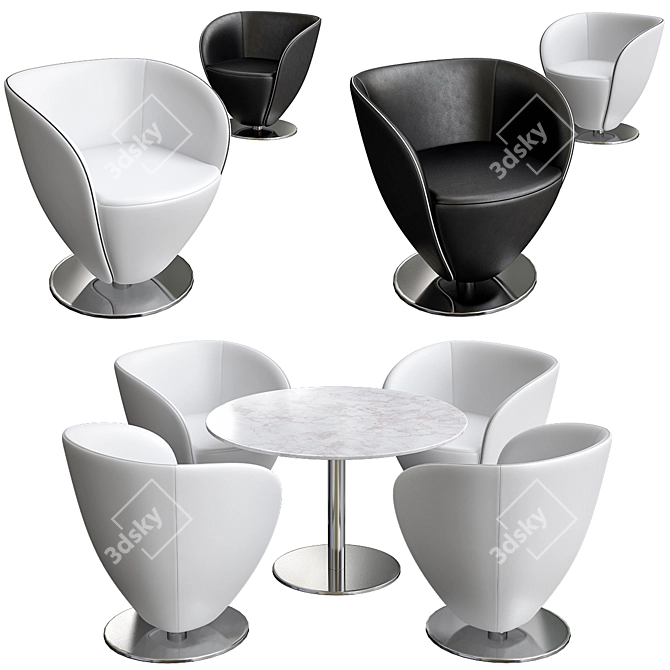 Elegant Fabio Design Chair 3D model image 1