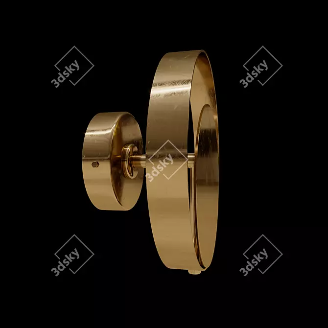 Handmade Art Deco Brass Wall Sconce 3D model image 2