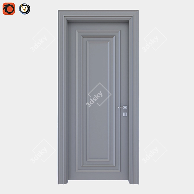 Modern Grey Door - 3D Model 3D model image 1