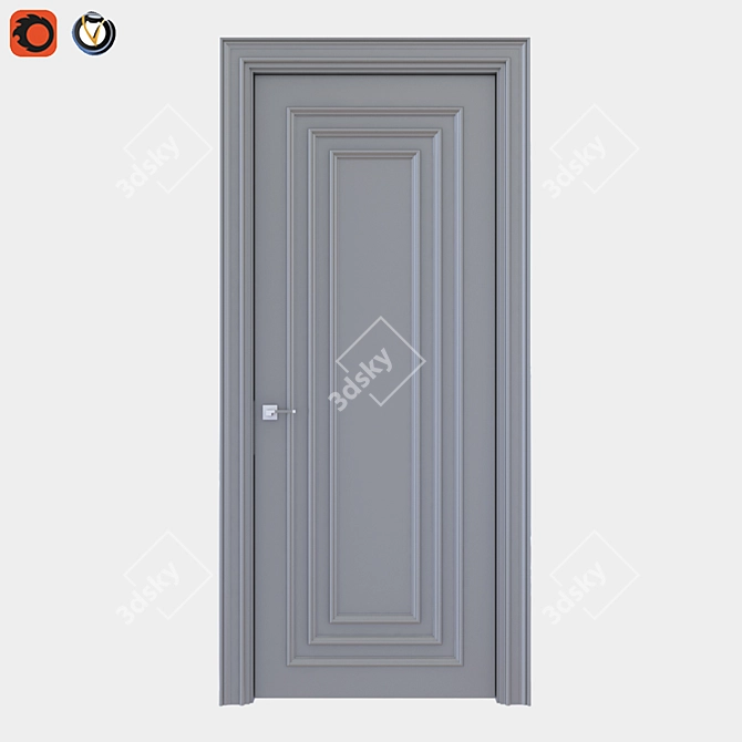 Modern Grey Door - 3D Model 3D model image 2