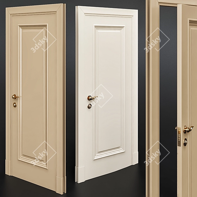 Elegant Imperiale F3 Latte Door 3D model image 1