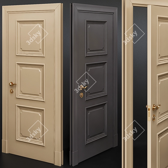 Imperiale F3 Anthracite: Elegant and Luxurious Interior Doors 3D model image 1