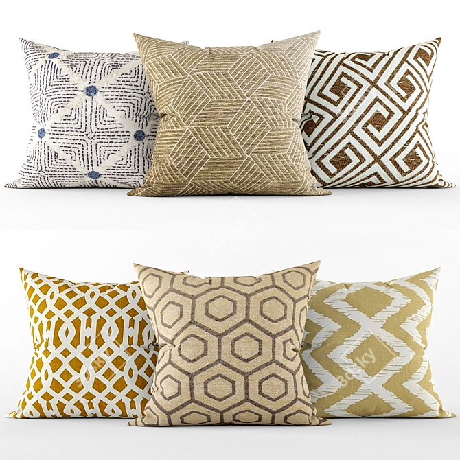 Elegant Cushion Collection 3D model image 1