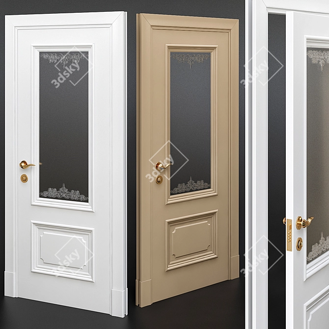 Imperiale VC Insert Bianco: Elegant Italian Interior Door 3D model image 1