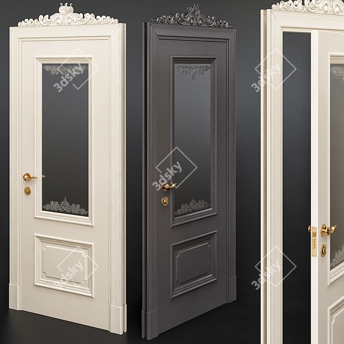 Imperiale V-C Anthracite Door: Exquisite Italian Luxury 3D model image 2