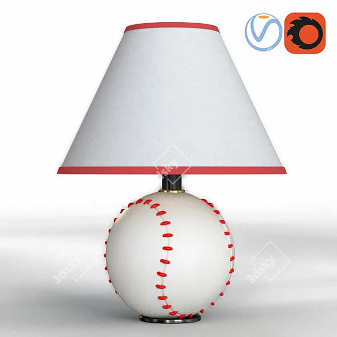 Playful Tessa Baseball Lamp 3D model image 1