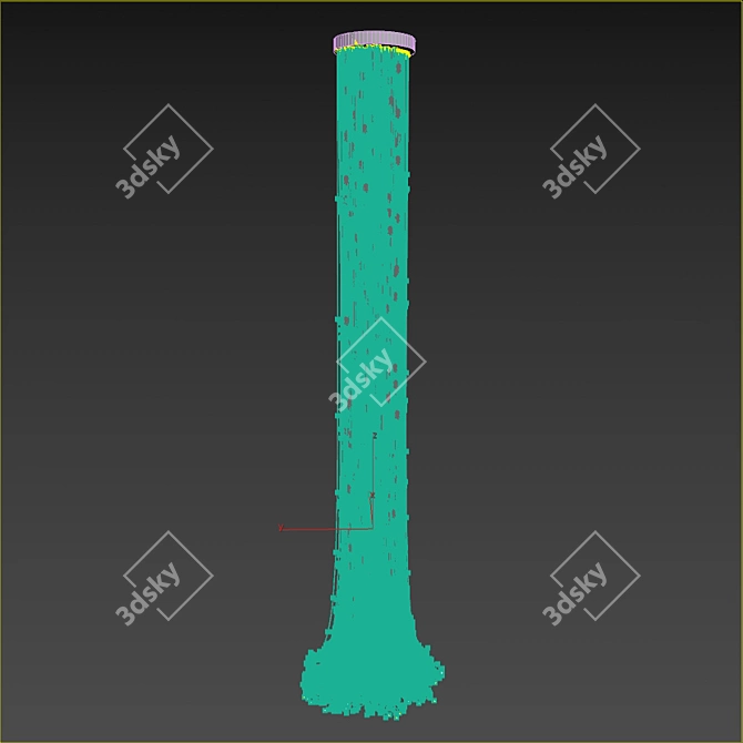 Fiber Optic Glass Chandelier 3D model image 2