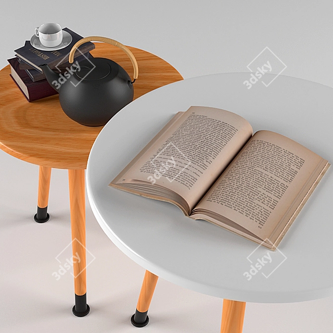 Versatile 2-Piece Table Set 3D model image 2