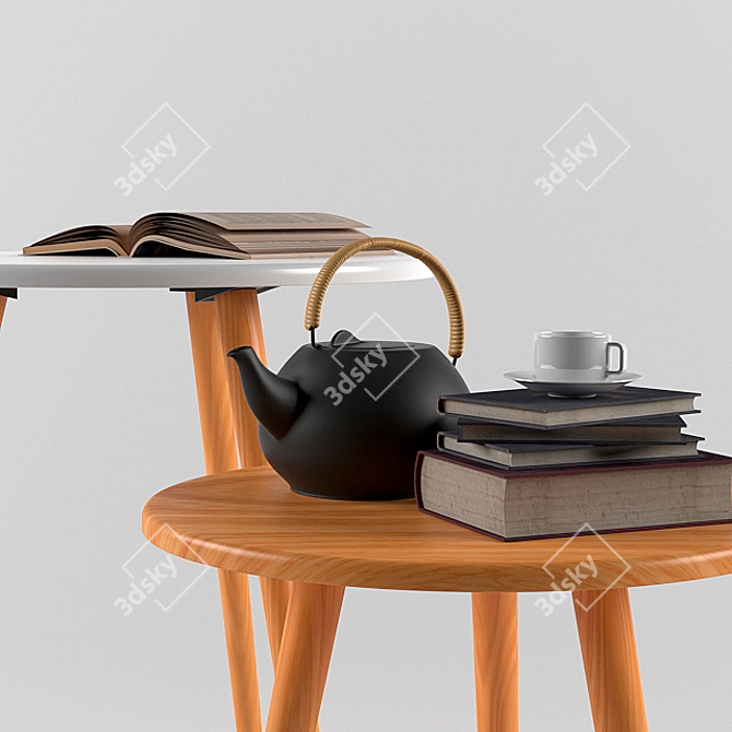 Versatile 2-Piece Table Set 3D model image 3