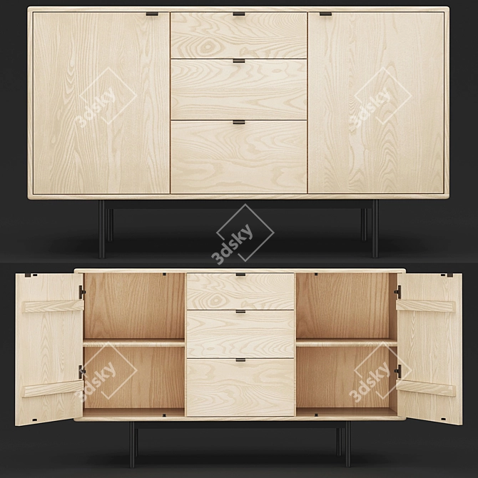 Hensley Storage Cabinets: Stylish and Functional 3D model image 1