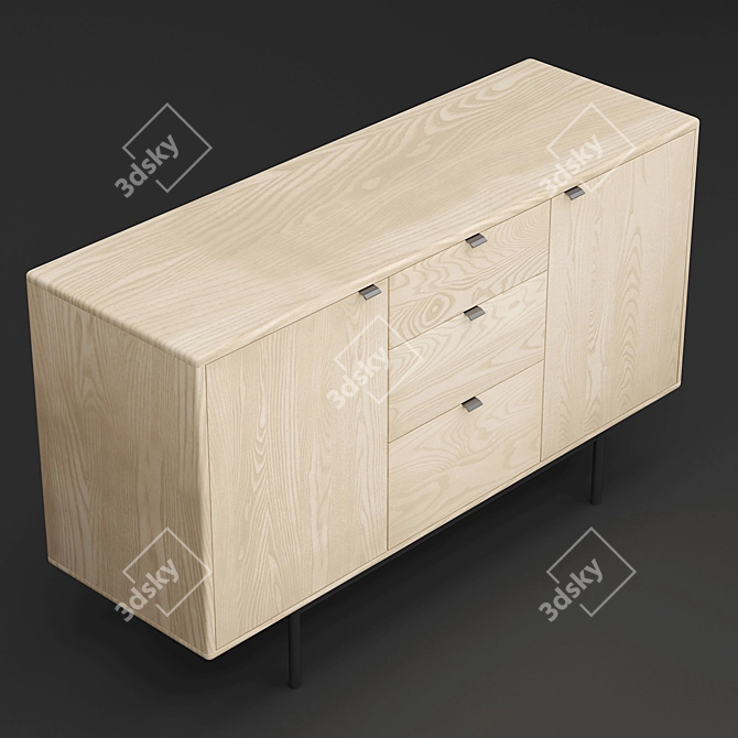 Hensley Storage Cabinets: Stylish and Functional 3D model image 2